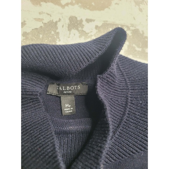 Talbots Petite Navy Sweater Striped Blue Shirt Women's Petite Medium - Picture 5 of 5